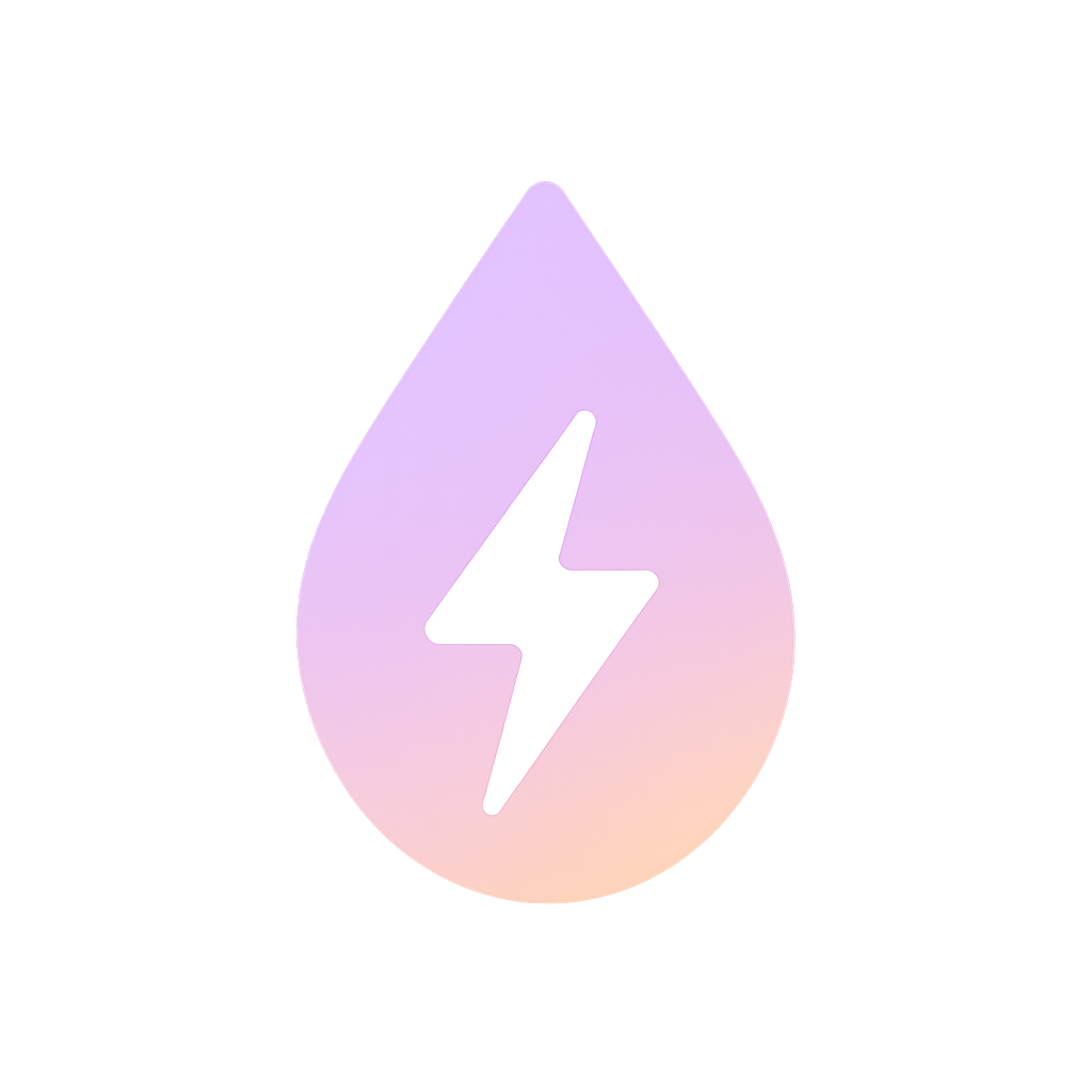 A soft blue teardrop shape with a glowing center. The symbol evokes healing, calm, and emotional recovery. Part of the NeoSound Healing Drop collection — designed especially for women rebuilding after hardship.